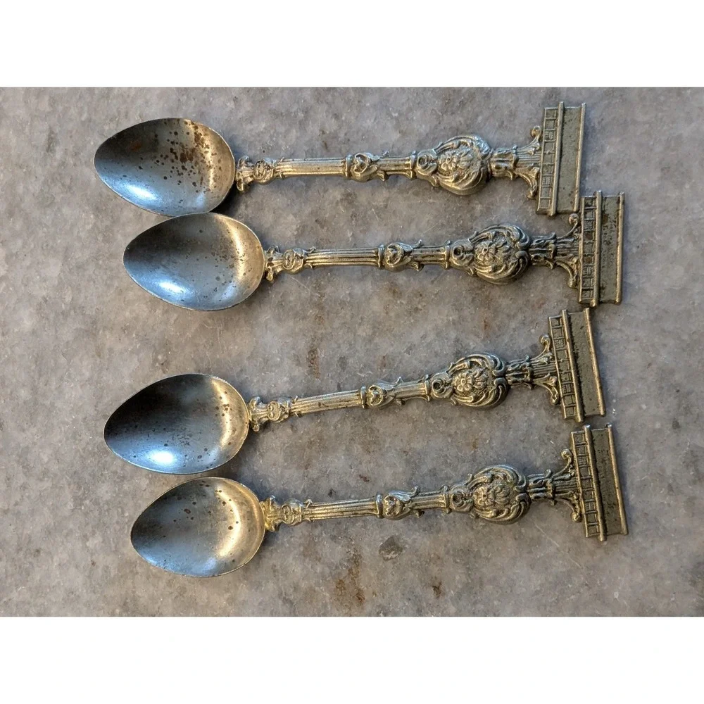 Vtg Lot Of 4 Woodworth & Lothrup Eastover‎ Store Souvenir Spoon